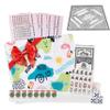 AlloCavi Travel Mini American Mahjong Set - 166 White Tiles Includes Jokers 0.8" White Melamine Material - with Instructions Cards and Game Tablecloth 4 All-in-One Racks and Pushers (Lime Island) view 1