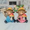 2 Pcs Valentine's Day Highland Cow Figurines Love Heart Rose Highland Cow Gnomes Scottish Resin Statue Calf Lovers Romantic Gifts for Home Kitchen Office Tiered Tray Table Decor (E Mushroom) view 1
