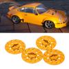 RC Car Brake Disc Set, Aluminum Alloy Wheel Hex Hub Brake Disc with M4 Lock Nuts, High Performance RC Road Racing Parts, Durable Anodized Surface for D4 D5 XIS and TT (Gold) view 2