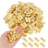DICOSMETIC 200Pcs Miniature Gold Bar Mini Faux Gold Bricks Alloy Dollhouse Accessories 6.5x14x3mm (0.26x0.55x0.12 Inch) for DIY Crafts Micro Garden Landscaping Decoration Party Decor view 1