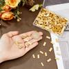 DICOSMETIC 200Pcs Miniature Gold Bar Mini Faux Gold Bricks Alloy Dollhouse Accessories 6.5x14x3mm (0.26x0.55x0.12 Inch) for DIY Crafts Micro Garden Landscaping Decoration Party Decor view 3