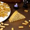 DICOSMETIC 200Pcs Miniature Gold Bar Mini Faux Gold Bricks Alloy Dollhouse Accessories 6.5x14x3mm (0.26x0.55x0.12 Inch) for DIY Crafts Micro Garden Landscaping Decoration Party Decor view 4