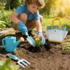 Kids Gardening Set - 6 Pieces Educational Fun Toys, Includes Kids Gardening Gloves for Pretend Play Digging Watering Planting Climbing Garden Yard Outdoor Fun, Flower Vegetable Growing view 3