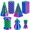 3D Printed Fidget Toys (6 Pack), Impossible Cone & Pyramid Spiral Toy, Optical Illusion Passthrough Desk Toys for Adults & Kids, Stress Relief Sensory Fidgets for Anxiety, Cool Office Gifts, 6PCS XL view 1