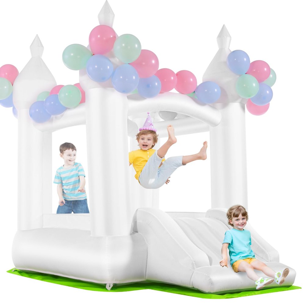 AKEYDIY Inflatable Bouncer, Indoor Bounce House for Kids, Bouncy House with Slide, Jumping House, Blower Included (Dream Bounce House)