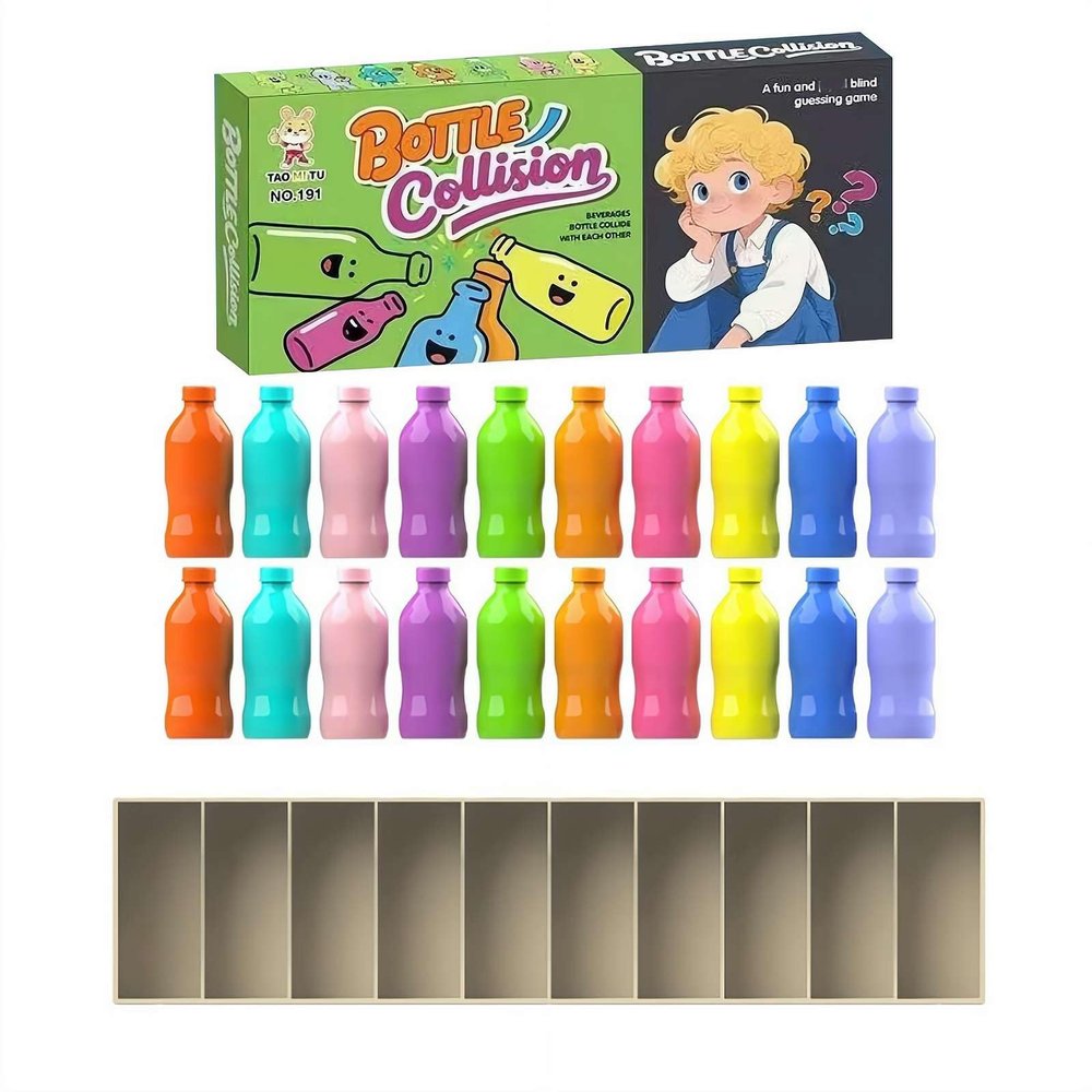 Bottle Color Match Game for Kids & Adults - 2-4 Player Bottle Flip Challenge, Family Board Games to Improve Logic & Color Skills, Perfect for Travel, Party, Camping & Game Nights