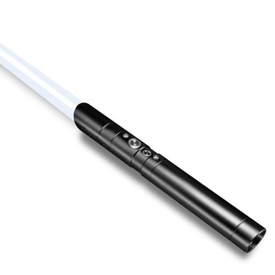PremToytics Light up Saber 19 RGB Colors 3 Modes Sounds, Rechargeable and Detachable, Metal Hilt Dueling 38inch Light Saber for Adults Cosplay Swords Dress Up Parties Christmas Halloween (Black)