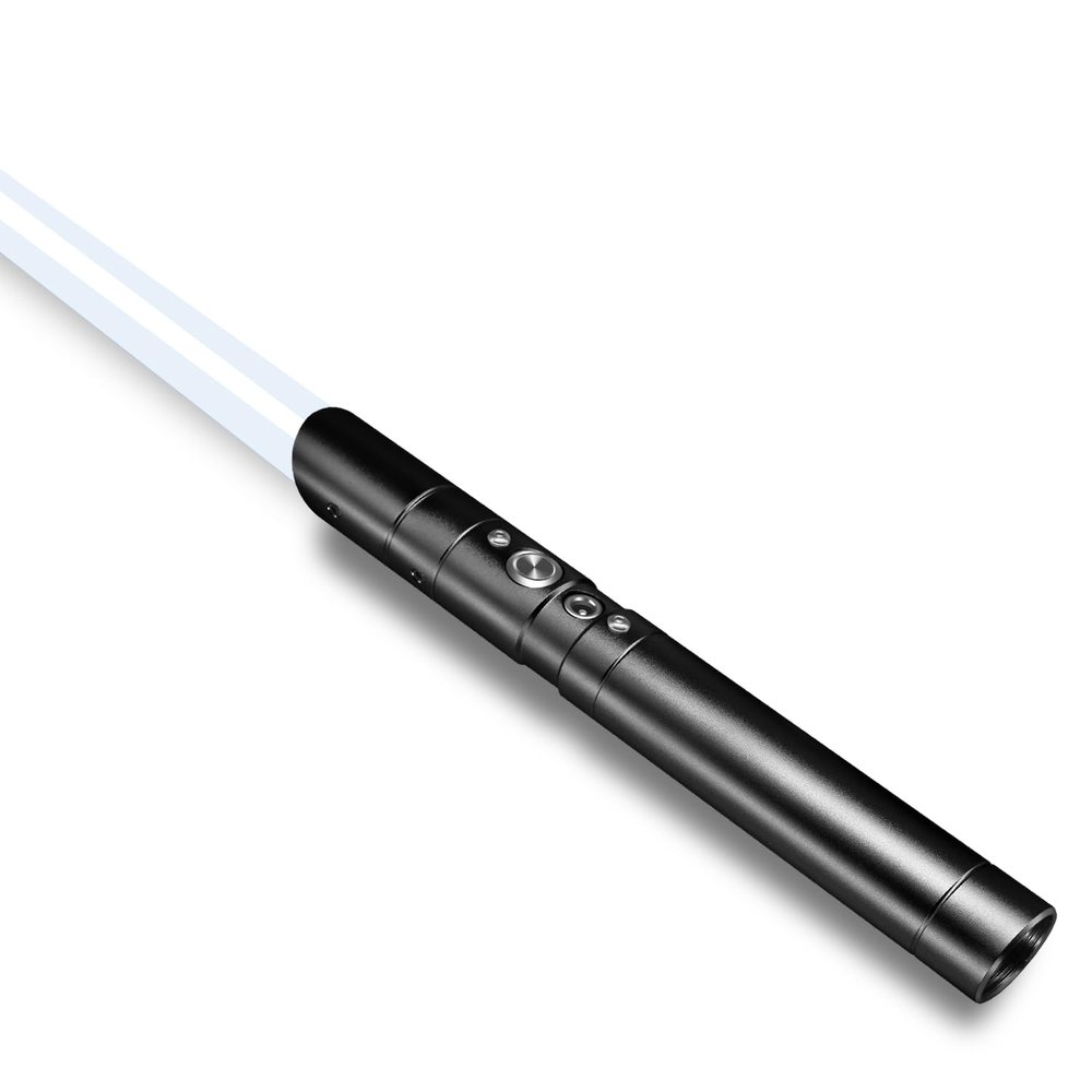 PremToytics Light up Saber 19 RGB Colors 3 Modes Sounds, Rechargeable and Detachable, Metal Hilt Dueling 38inch Light Saber for Adults Cosplay Swords Dress Up Parties Christmas Halloween (Black)