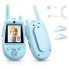 Video Walkie Talkies for Kids, 2 Pack Rechargeable Voice/Video Call Kids Walkies Talkies, Toddler Toys for Indoor, Outside, Camping, Hiking, Gift for Boys and Girls Ages 3-12 (Blue/Blue) view 1