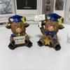 2 Pcs Valentine's Day Highland Cow Figurines Love Heart Rose Highland Cow Gnomes Scottish Resin Statue Calf Lovers Romantic Gifts for Home Kitchen Office Tiered Tray Table Decor (D Graduate) view 2