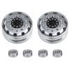 2pcs Beadlock Wheels Aluminum Alloy Micro Crawler Tires with Bearings for 1/14 RC Car Trailer Container Truck view 1