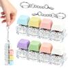 2 PCS 4-in-1 Keyboard Fidget Toy Keychain, Finger Clicky Button Toy Stress Relief Keychain with Swappable Keycaps, Mini Mechanical Key Fidget for Office Desk Focus Gifts (Purple Pink White) view 1