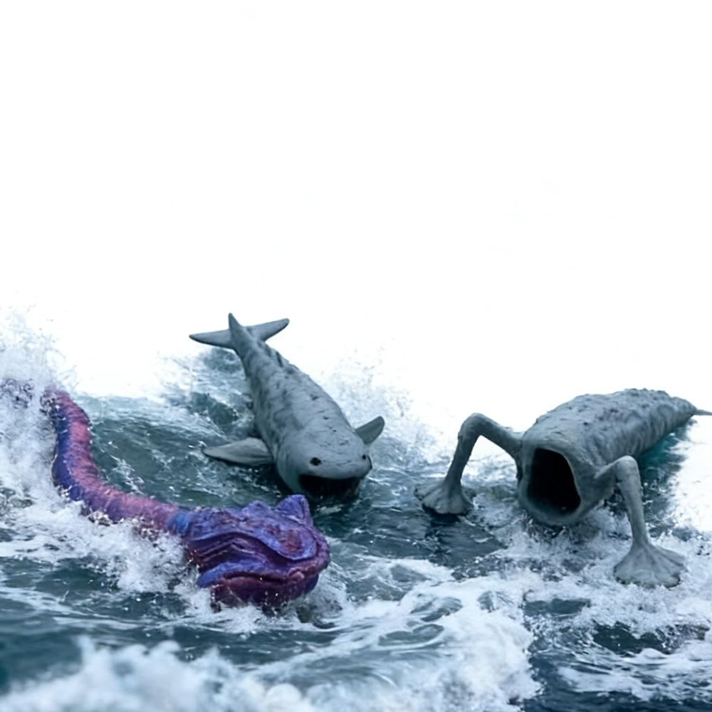 3D Printed Sea Monster Toy, Trevor Henderson Mythical Ocean Predator Model, Creative and Novel Toys ([A])