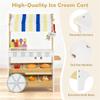 2-in-1 Convertible Wooden Grocery Store & Ice Cream Cart Playset - Play Toy with Accessories, Bell, Wheels  Educational Role Play Gift view 2