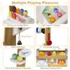 2-in-1 Convertible Wooden Grocery Store & Ice Cream Cart Playset - Play Toy with Accessories, Bell, Wheels  Educational Role Play Gift view 3