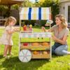2-in-1 Convertible Wooden Grocery Store & Ice Cream Cart Playset - Play Toy with Accessories, Bell, Wheels  Educational Role Play Gift view 4