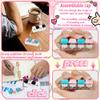2 Pcs 4 in 1 Keyboard Fidget Toy Keychain, Clicky Button Toy Stress Relief Keychain with Swappable Keycaps, Mini Mechanical Key Fidget for Office Desk Focus Gifts (Blue Pink Black White) view 2