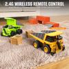 Aka Supaku 1/64 RC Dump Truck, Mini Dump Truck Toy,10-Channel Remote Control Toy Cars with Metal Bed & Light/Sounds,RC Construction Vehicles Birthday Gifts for Kids Boys Girls view 2
