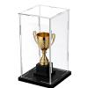 360 Clear Trophy Display Case, Home Storage Acrylic Protection Showcase for Action Figures, Assemble Countertop Transparent Display Box(Black Base,45x45x60cm) view 1