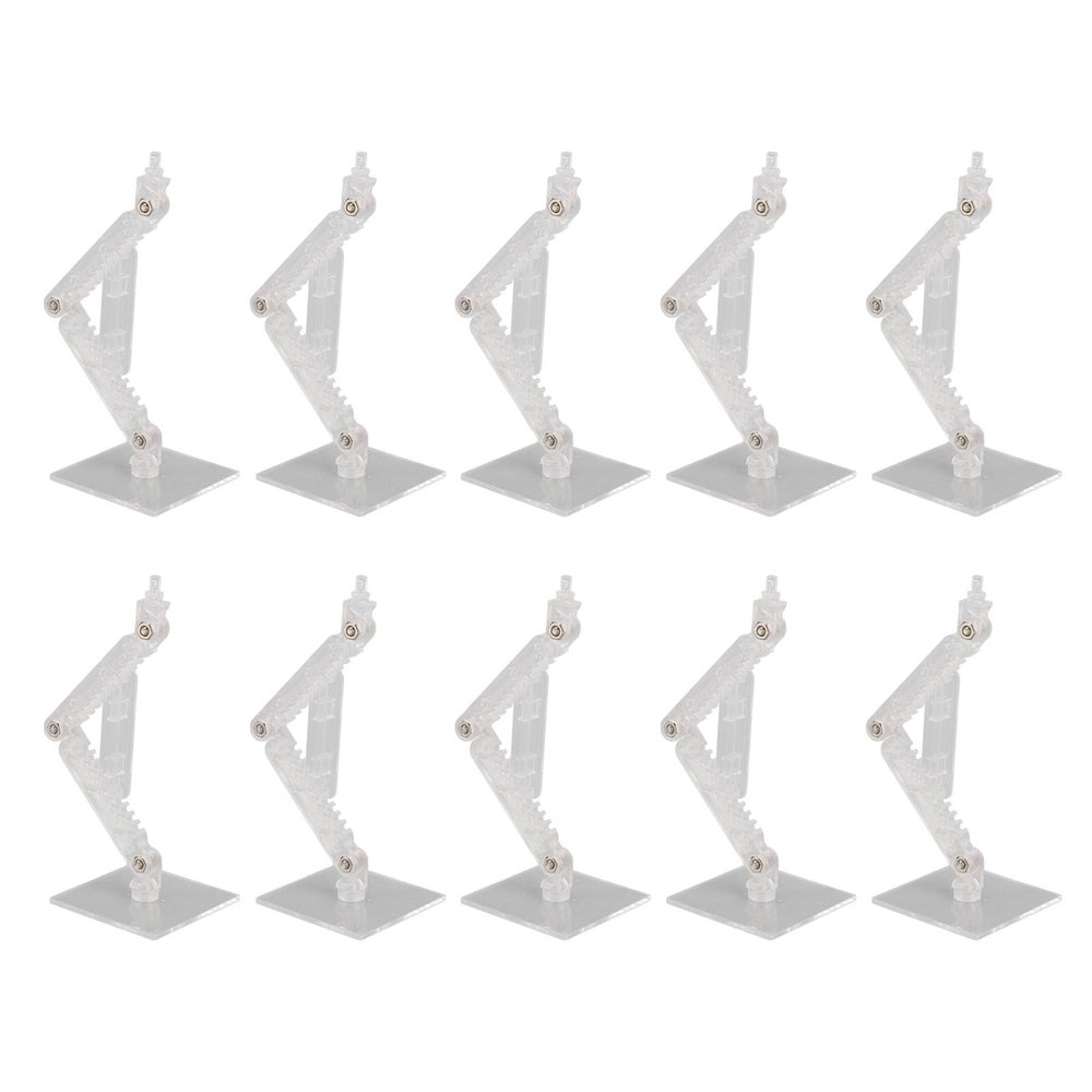10 Pcs Action Figure Display Holder, High Stability Doll Model Support Stand for 6 Inch Figures, ABS Plastic Base with Screws and Nuts, Perfect for Anime Collectors and Home Decor (Transparent)