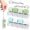 2 PCS 4-in-1 Keyboard Fidget Toy Keychain, Finger Clicky Button Toy Stress Relief Keychain with Swappable Keycaps, Mini Mechanical Key Fidget for Office Desk Focus Gifts (Green Blue White) view 1