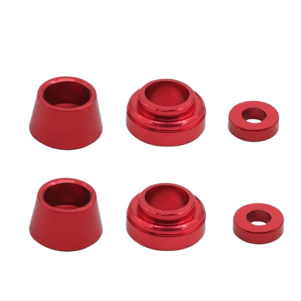 Metal Steering Knuckle Flange Sleeve Bushing Gasket Set 1 10 Scale Compatible with RC Car Models TT02 TT-02(Red)