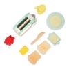 Toaster Toy Set Kids Wooden Kitchen Accessories with Bottle Bread Slices Plate Yellow Blocks Safe Educational Gift for Boys Girls view 4