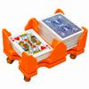 Card Holder - 4 Deck Plastic Revolving Card Game Holder Playing Cards Tray Rotating 360 Organizes Multiple Decks for Canasta, Poker and More | Lightweight, Durable with Smooth Rotation (Orange, Small) view 1