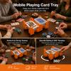 Card Holder - 4 Deck Plastic Revolving Card Game Holder Playing Cards Tray Rotating 360 Organizes Multiple Decks for Canasta, Poker and More | Lightweight, Durable with Smooth Rotation (Orange, Small) view 2