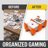 Card Holder - 4 Deck Plastic Revolving Card Game Holder Playing Cards Tray Rotating 360 Organizes Multiple Decks for Canasta, Poker and More | Lightweight, Durable with Smooth Rotation (Orange, Small) view 3
