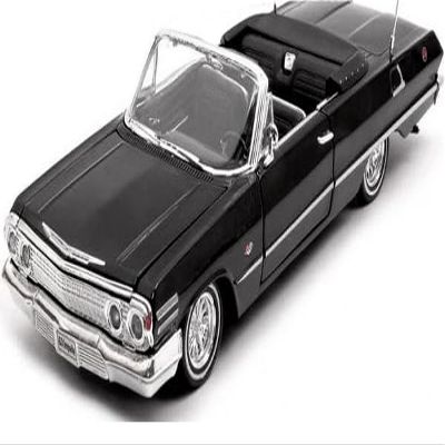 1963 SS Convertible Black Low Rider Collection 1/24 Diecast Model Car by Welly 22434LRW-bk