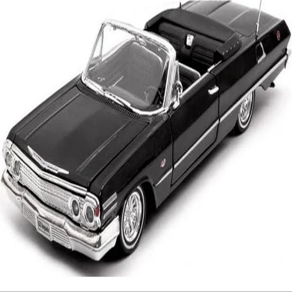 1963 SS Convertible Black Low Rider Collection 1/24 Diecast Model Car by Welly 22434LRW-bk