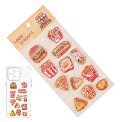 3D Stickers,Embossed Adorable Assorted Decals - Snack-Themed 3D Stickers for Kids | for Children Teens Girls Students Scrapbooking Journaling Skateboard Luggage Mug