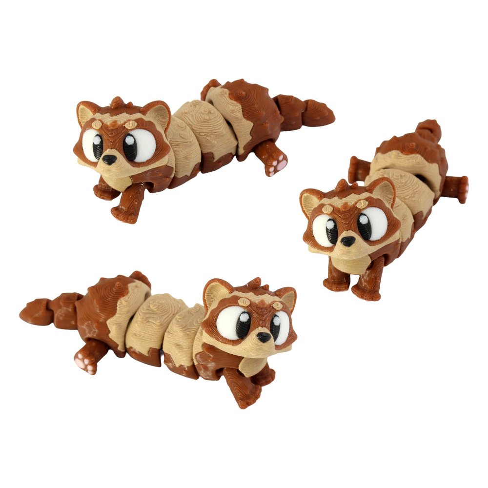 3D Printed Articulated Ferret Fidget Toy 3 Pack Flexible Cute Animal Desk Decor, Adult Collectible 3D Printed in USA