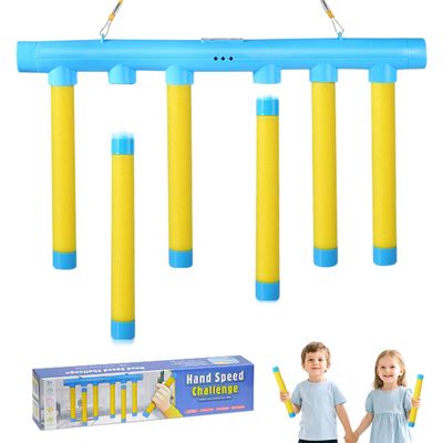 Agaommio Catching Sticks Games Adjustable 3 Speed Reaction Game that Promotes Hand-Eye Coordination, Drop Stick Challenge Family Game Gift for Kids at Christmas Birthday (Yellow 6 Sticks)