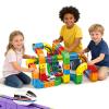 JWXTOYGDCN Electric Train Set 3D Magic Flexible Race Tracks for Kids Ages 4-8, 123PCS Anti Gravity Race Track with Car for Toddler 3-5, STEM Educational Building Toy Gift for Boys & Girls view 1