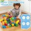 JWXTOYGDCN Electric Train Set 3D Magic Flexible Race Tracks for Kids Ages 4-8, 123PCS Anti Gravity Race Track with Car for Toddler 3-5, STEM Educational Building Toy Gift for Boys & Girls view 3