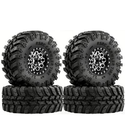 2.2 Wheels and Tires Set Aluminum Beadlock Wheels All-Terrain Mud Tires For 1/8 RC Crawler Cars Axial Capra Wraith/TRX4 Wheels Gen8 Everest Gen7 Pro Traxxas TRX4 Axial Gen8 SCX10 II RC4WD /4pcs