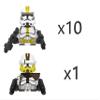 327th Clone Troopers 11pcs Phase 2 Troopers Army Building figs Set Battle Pack with Accessories Yellow view 4
