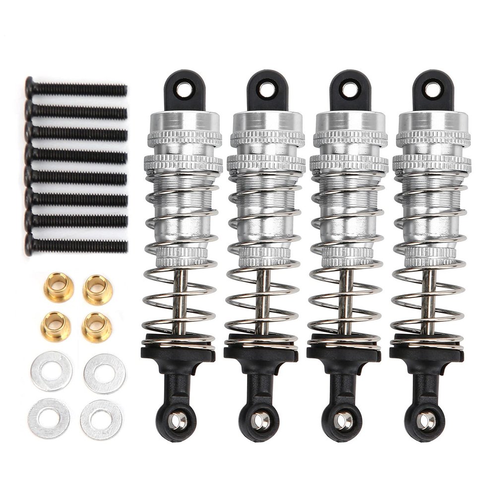 1/12 RC Car Metal Shock Absorber Adjustable Spring Damper MN G500/ Upgraded Parts 80mm RC Shock Absorber (Silver)