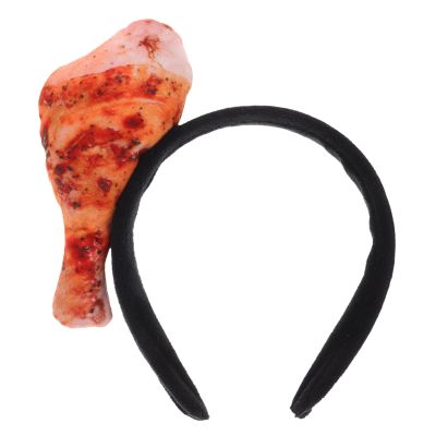 Abaodam Funny Realistic Turkey Leg Hairband for and Adults, Plush Fake Food Headband Party Accessory for Cosplay and Birthday Celebrations