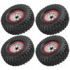 1/10 RC Crawler Car Beadlock Alloy Wheel Rims Rubber Tire Set of 4 Firm Durable High Wear Resistance for Hsp Axial SCX10 D90 RC Hobbyists (White) view 1