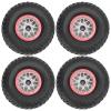 1/10 RC Crawler Car Beadlock Alloy Wheel Rims Rubber Tire Set of 4 Firm Durable High Wear Resistance for Hsp Axial SCX10 D90 RC Hobbyists (White) view 2
