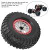 1/10 RC Crawler Car Beadlock Alloy Wheel Rims Rubber Tire Set of 4 Firm Durable High Wear Resistance for Hsp Axial SCX10 D90 RC Hobbyists (White) view 3
