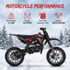 49CC 2 Stroke Dirt Bike, Gas Motorcycle for Kids, Moto De Gasolina para Nios with 10 Inch Off Road Tires, Shock Absorption & Front Rear Disc Brakes, Up to 25 Mph, 330 Lb Load (Red) view 2