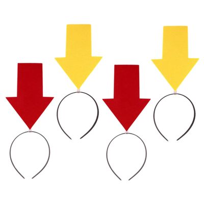 Abaodam 4Pcs Arrow Headbands Party Hair Hoop Set for Women and, Red and Yellow Arrow Hairbands Cosplay Headwear Decor for Birthday and Festival Events