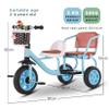 HUAIPU Children Pedal Trike with Seat/Soft and Comfortable Pedal Tricycle Can Take People Two-Seater Toddler Bike,Pink view 3