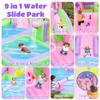 BounBounTime Inflatable Water Slide for Kids Aged 3-10, Water Bounce House with 2 Slides, 2 Splash Pools, 180 x 175 x 80 inches, Blow Up Water Park with 520W Blower, Bouncy Castle for Backyard view 4