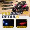 24V Kids Electric ATV with Remote Large Size All Terrain Vehicle 4 Wheel Suspension Ride On Shock Absorbers English Stories Music and Lights for Ages 3-12 Black and Pink Polypropylene view 2