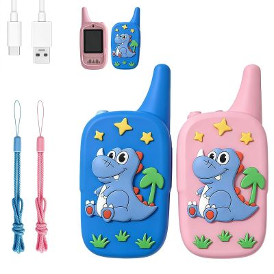Kids Walkie Talkies 2 Pack - Rechargeable Walkie Talkies for Kids with Clear Sound, Long Range Indoor Outdoor Kids Walkie Talkies Toys for 3-12 Year Old Boys Girls, (Pink+Blue)
